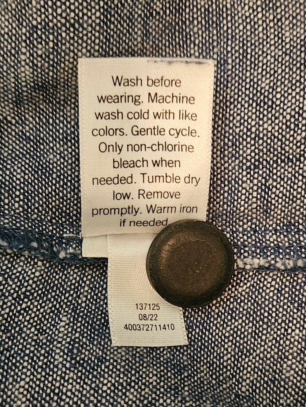 Sonoma Shirt Dress - Blue Linen Rayon Button Pocket Tie Short Sleeve - Size XL - Picture 10 of 10